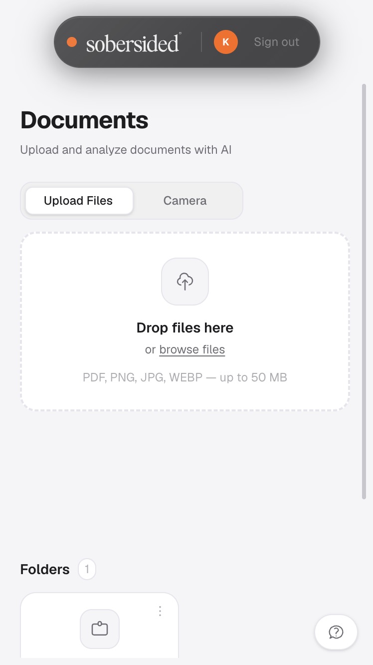 DocScan Mobile Ingestion interface showing secure camera area